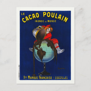 Le Cacao Poulain Frankrike Vintage affisch 1911 Vykort