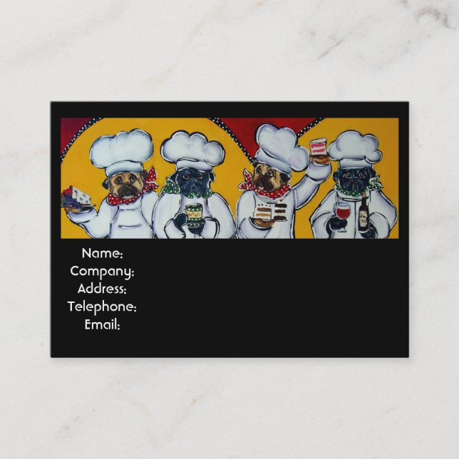 " Le Cafe Chef Husdjur Profilkort Visitkort (Framsida)