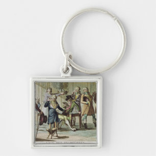 Le Cafe des Incroyables, 1797 Fyrkantig Silverfärgad Nyckelring