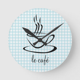Le Cafe Personlig Köksakryl Rund Klocka