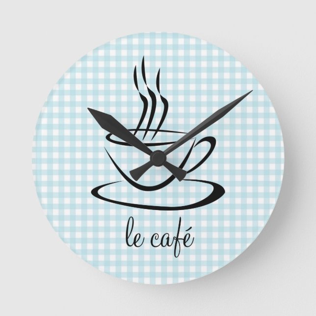 Le Cafe Personlig Köksakryl Rund Klocka (Framsida)