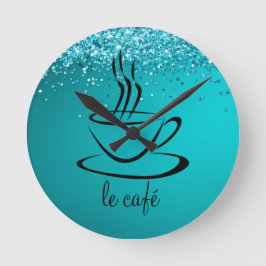 Le Cafe Personlig Köksakryl Rund Klocka
