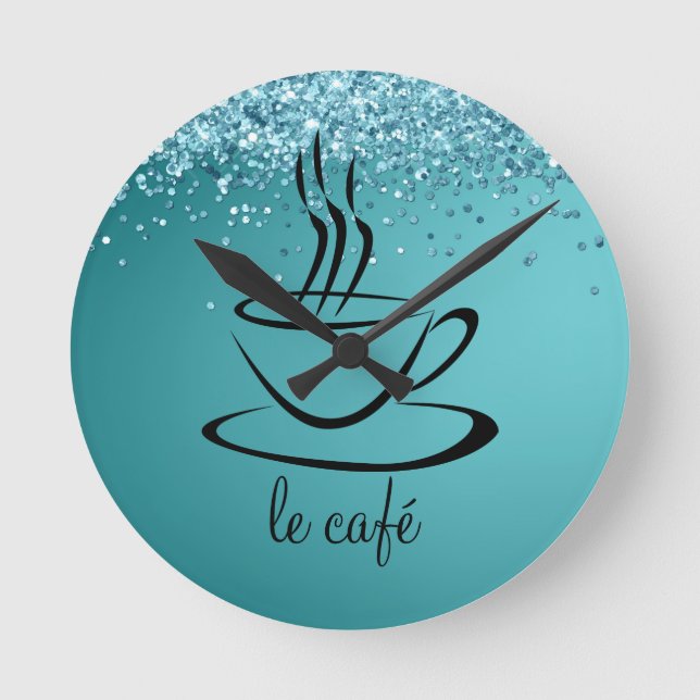 Le Cafe Personlig Köksakryl Rund Klocka (Framsida)