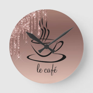 Le Cafe Personlig Köksakryl Rund Klocka
