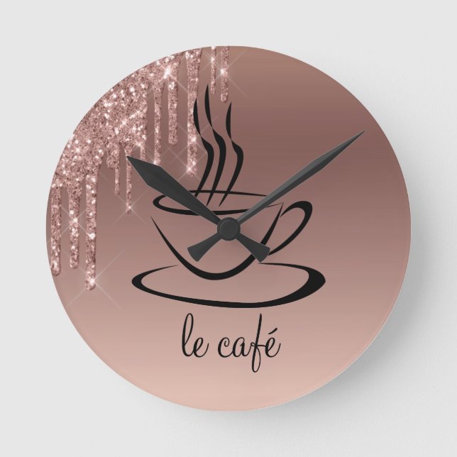 Le Cafe Personlig Köksakryl Rund Klocka (Framsida)