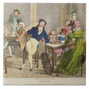 Le Cafe, pub. vid Rodwell och Martin 1820 (färg Kakelplatta