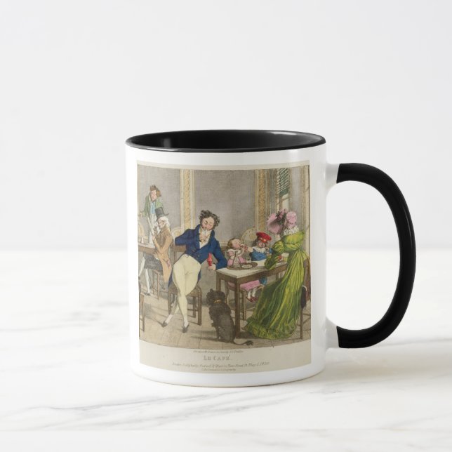 Le Cafe, pub. vid Rodwell och Martin 1820 (färg Mugg (Höger)