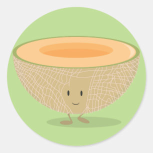 Le cantaloupen runt klistermärke