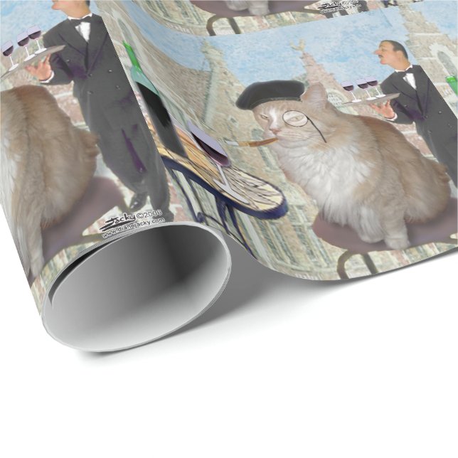 Le Cat du Cafe Presentpapper (Rullad Hörn)