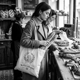 Le Chat d’Argent Paris Silver Cat Handväskan Återanvändbar Påse