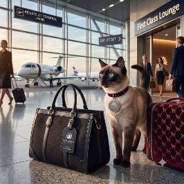 Le Chat d'Argent Fransk Silver Crest Anpassad Baga Bagagebricka