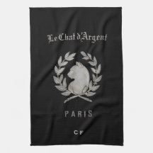 Le Chat d'Argent Monogrammerad Kökshandduk