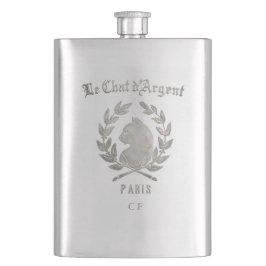 Le Chat d'Argent Paris-Luxury Silver Cat Fickflask Fickplunta