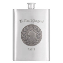 Le Chat d'Argent Paris-Luxury Silver Cat Fickflask