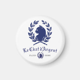 Le Chat d'Argent Paris Rund Magnet | Klassisk Mari