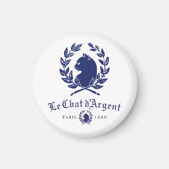 Le Chat d'Argent Paris Rund Magnet | Klassisk Mari (Framsidan)