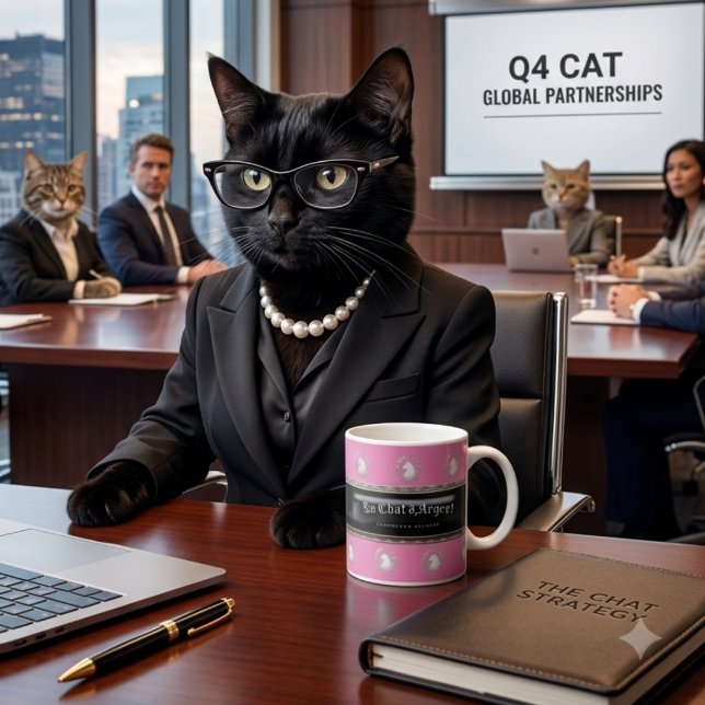 Le Chat d'Argent Power Cat Mugg | Chic Parisisk Bo (They are hanging on my every word, time to start blinking.)
