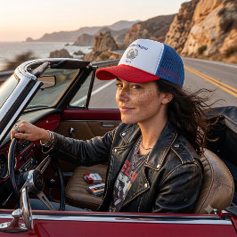 Le Chat d'Argent Vintage Fransk Katt Crest Trucker Keps