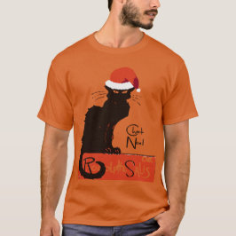 Le Chat Noel Christmas Parody Distressed Cut Out T Shirt