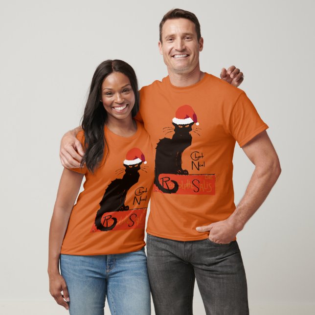 Le Chat Noel Christmas Parody Distressed Cut Out T Shirt (Unisex)