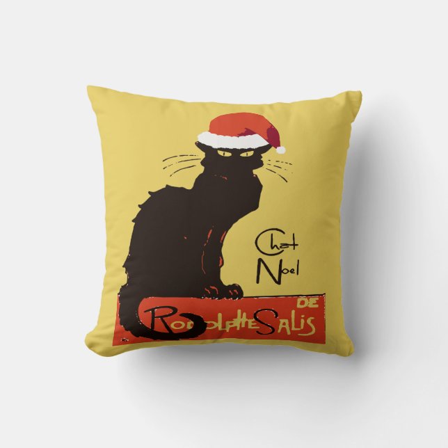 Le Chat Noel julparodi Distressed utklipp Kudde (Framsida)