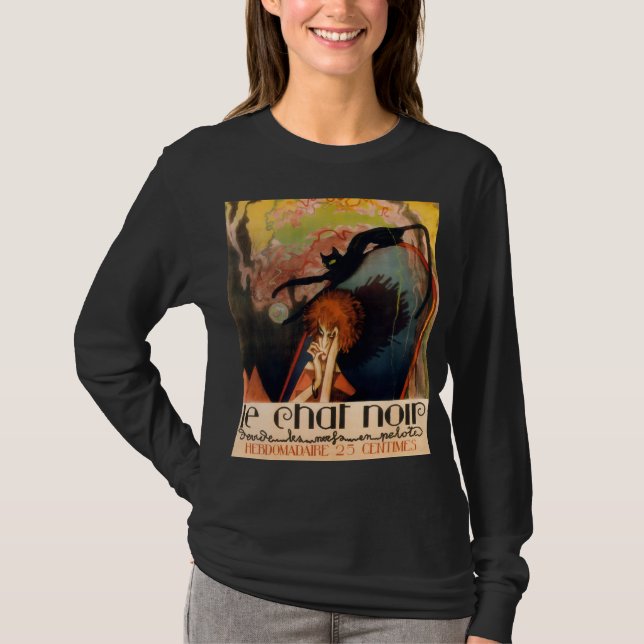 Le chat noir 1922 spel affisch henri desbarbieux  t shirt (Framsida)