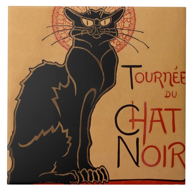 “Le Chat Noir” av Theophile Steinlen Kakelplatta (Framsidan)