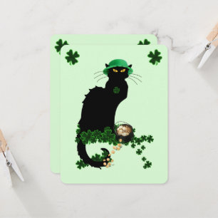 Le Chat Noir Clover St. Patrick's Day Inbjudningar