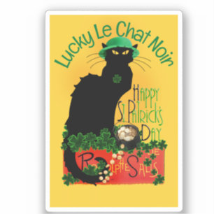 Le Chat Noir Clover St. Patrick's Day Klistermärken
