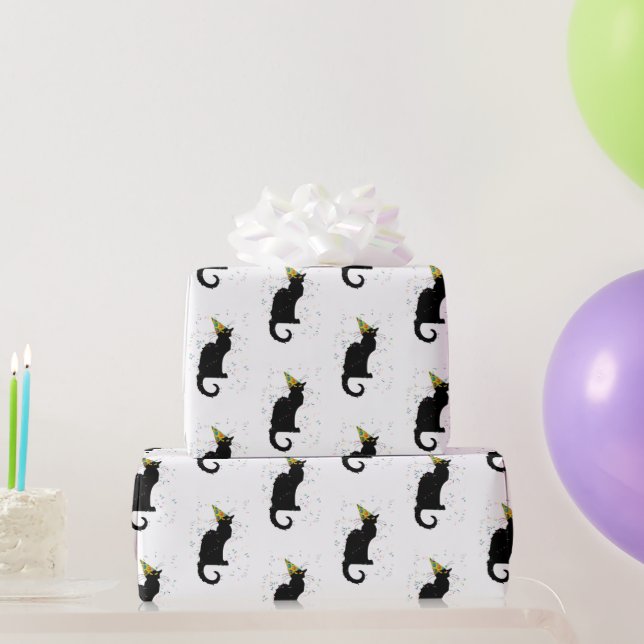 Le Chat Noir Festsammet Hat Konfetti Firande Presentpapper (Festgåvor)