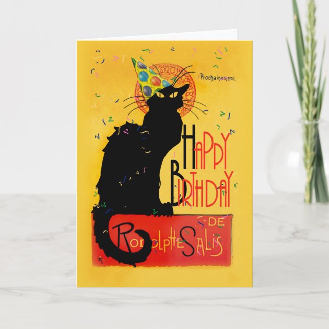 Le Chat Noir Grattis på födelsedagen Kort (Framsida)
