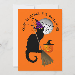 Le Chat Noir Halloween Häxa Inbjudningar