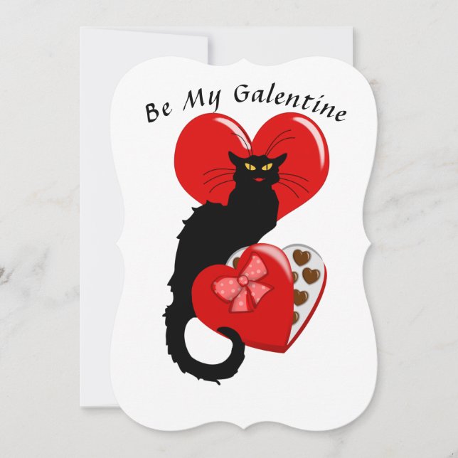 Le Chat Noir Heart Candy Alla hjärtans dag  Inbjudningar (Framsida)