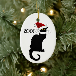 Le Chat Noir Julhatt Jul Julgransprydnad Keramik