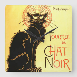 Le chat noir,Original billboard Fyrkantig Klocka