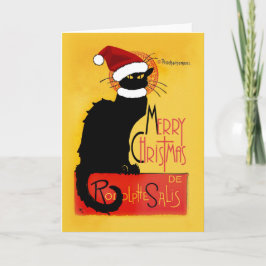 Le Chat Noir Santa Hatt Jul Helgkort