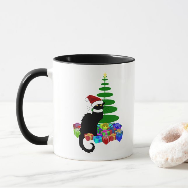 Le Chat Noir Santa Hatt Jul Mugg (Med munk)