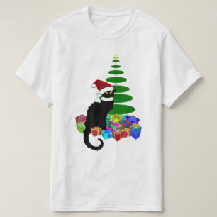 Le Chat Noir Santa Hatt Jul T Shirt