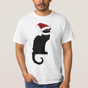 Le Chat Noir Santa Hatt Jul T Shirt