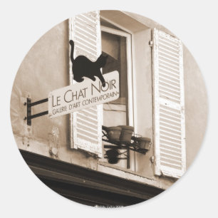 Le Chat Noir Sticker Runt Klistermärke