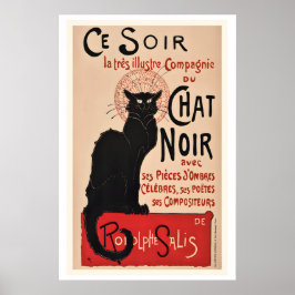 Le Chat Noir Svart Katt Vintage Reklamaffisch Poster