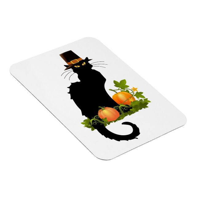 Le Chat Noir Thanksgiving och pilgrimskalkon Magnet (Högersidan)