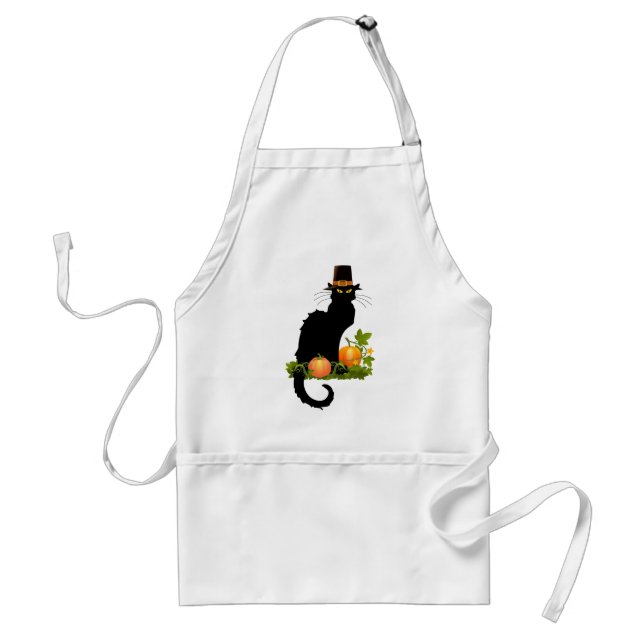 Le Chat Noir Thanksgiving och pilgrimsturkey Förkläde (Framsidan)