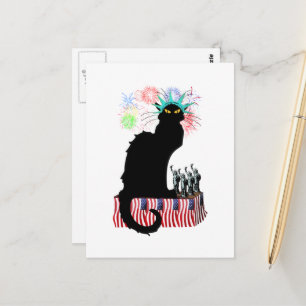 Le Chat Noir USA självständighetsdag Vykort