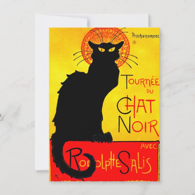 Le Chat Noir Vintage Inbjudningar (Framsida)