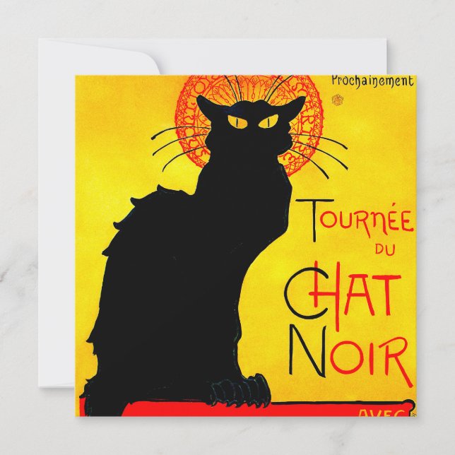 Le Chat Noir Vintage Inbjudningar (Framsida)