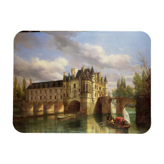 Le Chateau de Chenonceau, 1843 (olja på arbetsyta) Magnet (Horisontell)