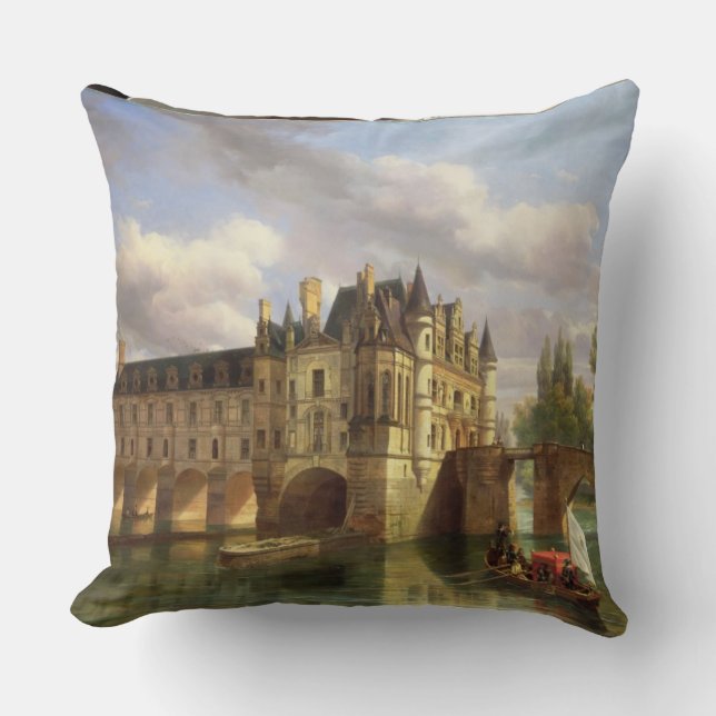 Le Chateau de Chenonceau, 1843 (olja på kanfas) Kudde (Framsida)
