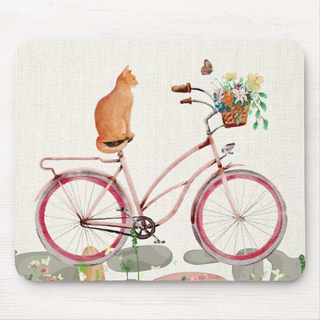 Le Chatta à Vélo Mouse Pad Musmatta (Framsidan)
