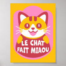 Le Chatta Fait Miaou Cute Fransk Orange Tabby